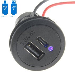 12-24V USB-C/A Inbouwdoos 1x afbeelding