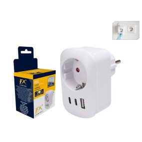 Stekker Met 3 USB-Poorten 2A+1C afbeelding