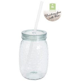 Drinkglas Kunststof+Rietje 500ml afbeelding