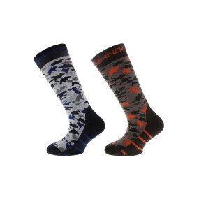 Kids Boys Ski Socks Camo 2-Pack afbeelding