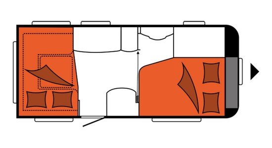 Hobby De Luxe 460 UFE plattegrond nacht 1