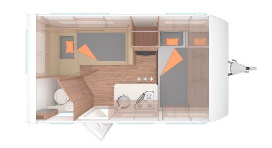 Weinsberg 390 QD plattegrond nacht