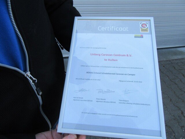 certificaat werkplaats team Linberg erkend schadehersteller caravans v2