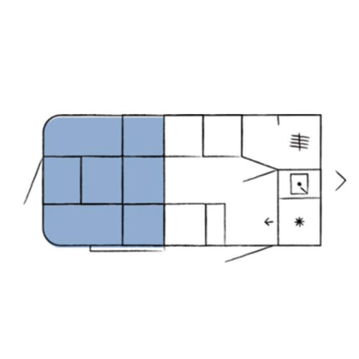 Hobby Beachy 420 plattegrond nacht afbeelding