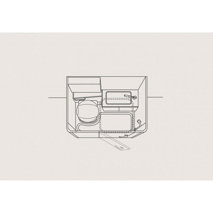 De natte ruimte in de CaraOne 400 LK is compact. Daarom is er optimaal gebruik gemaakt van de ruimte. afbeelding