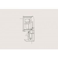 Voldoende ruimte, de wastafel apart van het toilet, genoeg ventilatie, modern design: dat kenmerkt de natte ruimte in deze CaraOne toercaravan. afbeelding