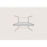 Dwars bed voorin de caravan. afbeelding