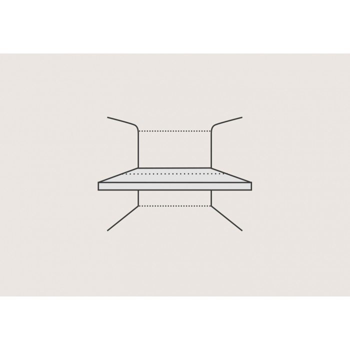 Dwars bed voorin de caravan. afbeelding