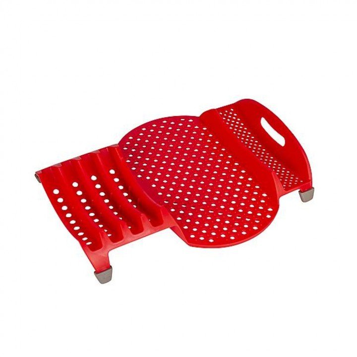 Bo-Camp - Afdruiprek - Small - Kunststof - Rood afbeelding