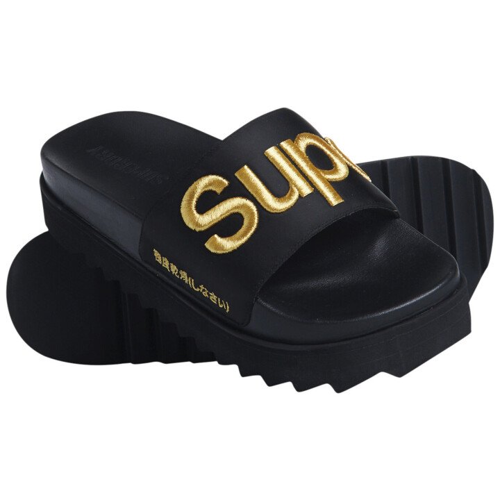 Satin Flatform Slide afbeelding
