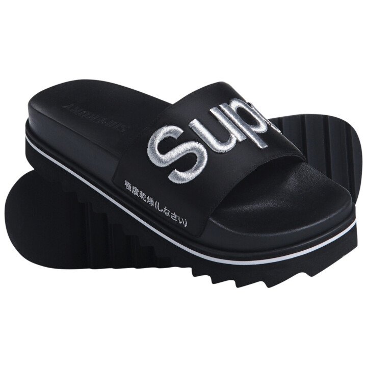 Satin Flatform Slide afbeelding