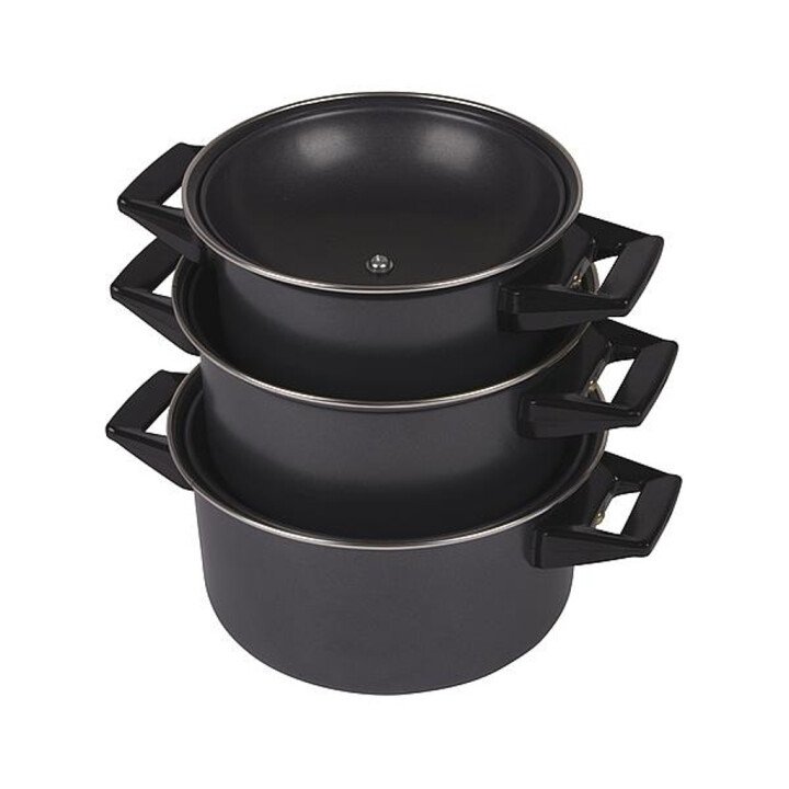 Bo-Camp - Pannenset - Rondo - 3-Delig - Carbonstaal afbeelding