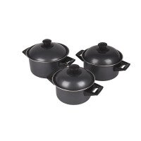 Bo-Camp - Pannenset - Rondo - 3-Delig - Carbonstaal afbeelding