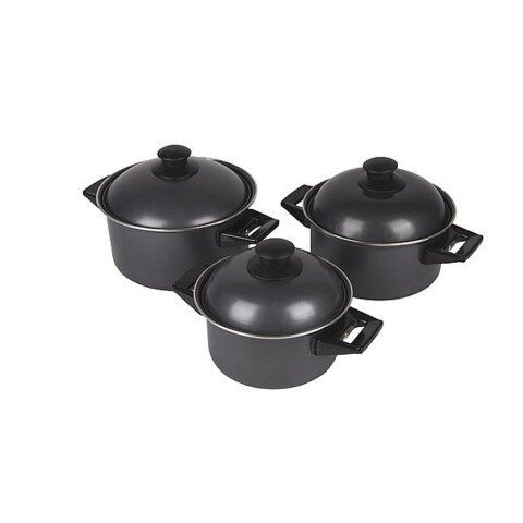 Pannenset 3-Dlg Carbonstaal afbeelding