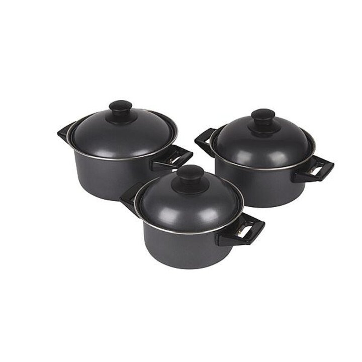 Bo-Camp - Pannenset - Rondo - 3-Delig - Carbonstaal afbeelding