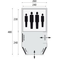bardani mustang 260 rstc tunneltent plattegrond afbeelding