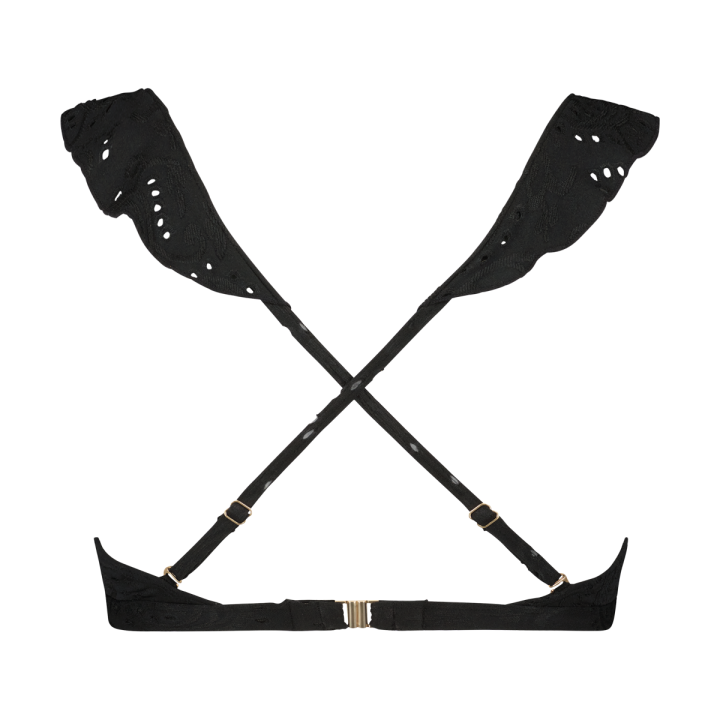 Ruffle Bikinitop Black Embroider afbeelding