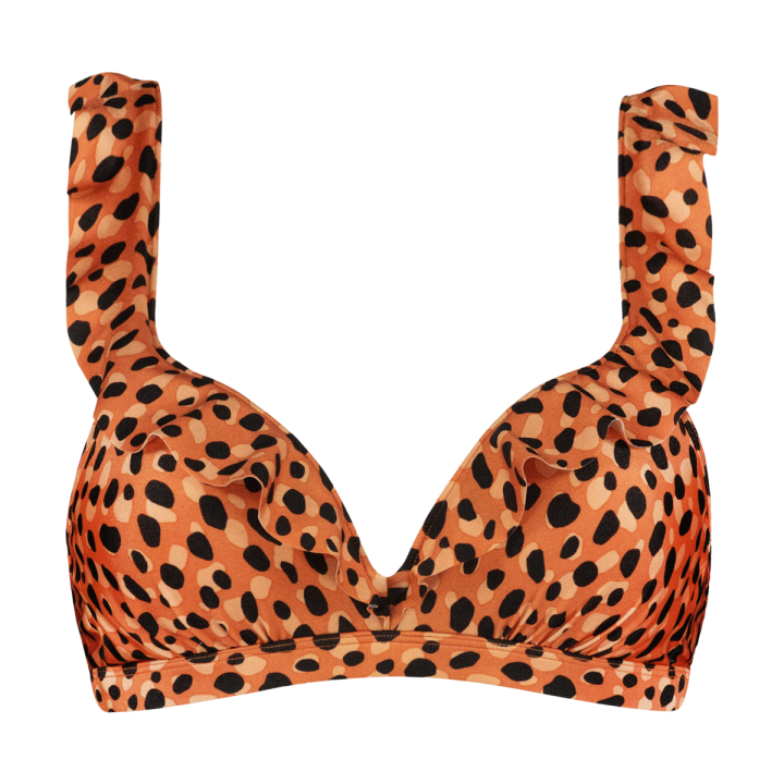 Ruffle Bikinitop Leopard Spots afbeelding