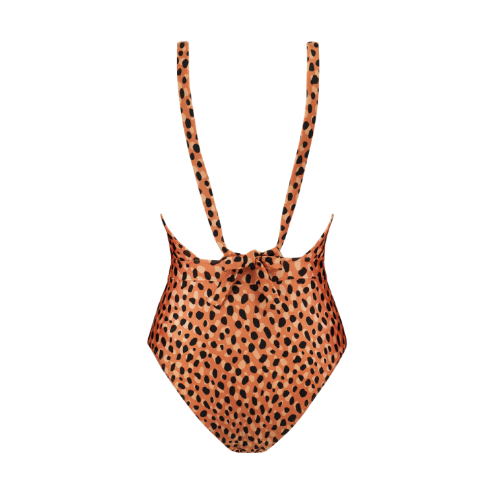 Badpak V-Hals Diepe V-Rug Leopar afbeelding