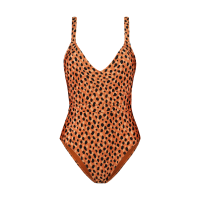 Badpak V-Hals Diepe V-Rug Leopar afbeelding