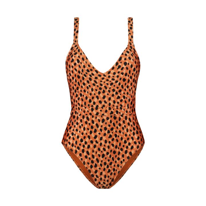 Badpak V-Hals Diepe V-Rug Leopar afbeelding