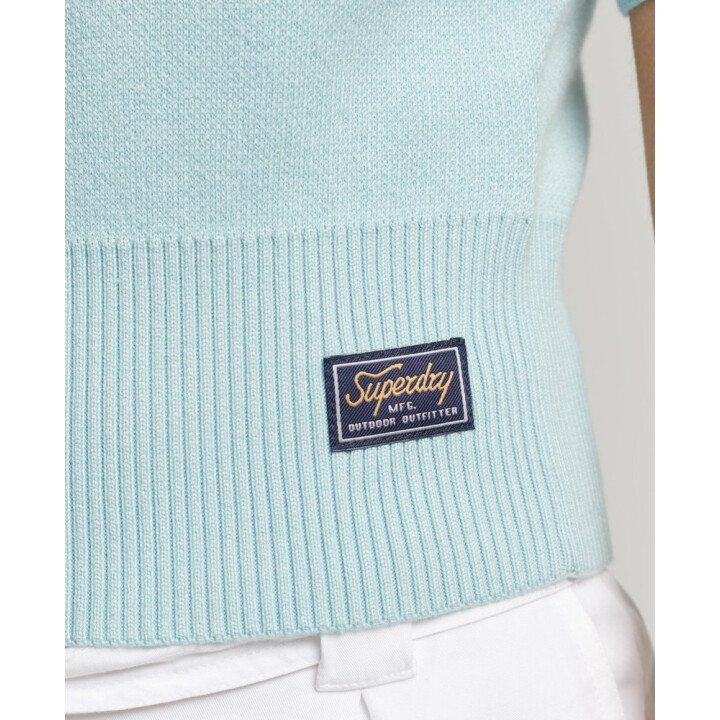 Vintage Cropped Knit Polo afbeelding