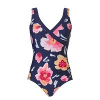 Swimsuit V Neck-Crossed Panel afbeelding