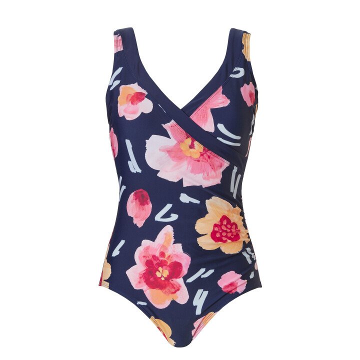 Swimsuit V Neck-Crossed Panel afbeelding