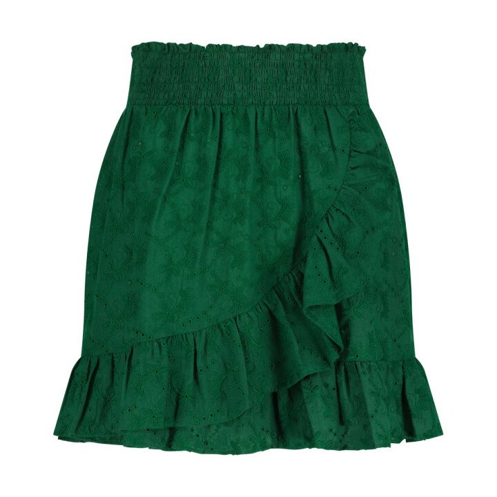 Ruffle Strand Rokje Green Embr afbeelding