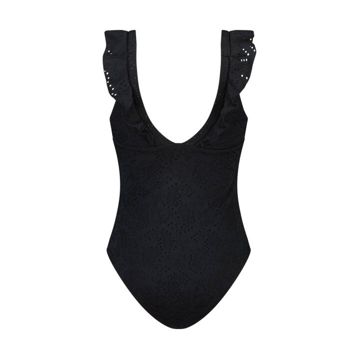 Ruffle Badpak Black Embroidery afbeelding