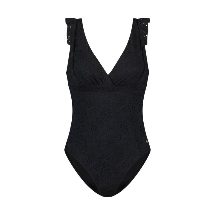 Ruffle Badpak Black Embroidery afbeelding