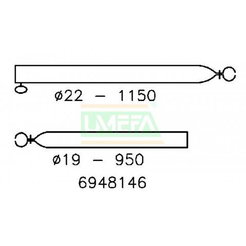 Verandastang 22/19mm 120-200cm afbeelding