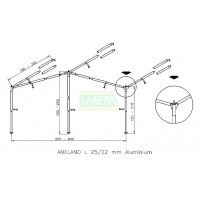 Luifelframe Ameland L 25/22mm afbeelding
