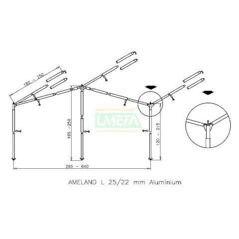 Luifelframe Ameland L 25/22mm afbeelding