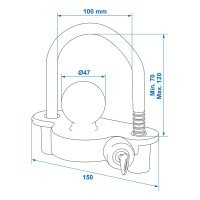 Koppelingsslot Met Cylinderslot afbeelding