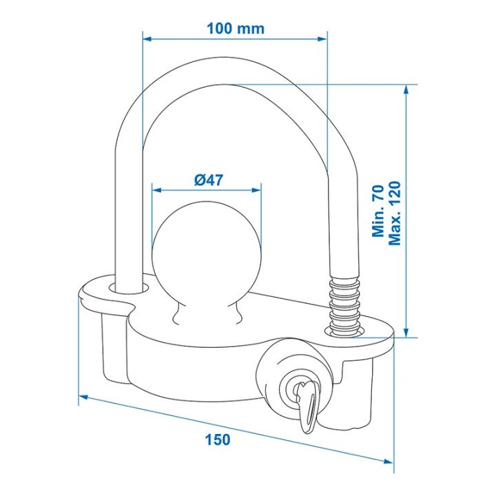 Koppelingsslot Met Cylinderslot afbeelding