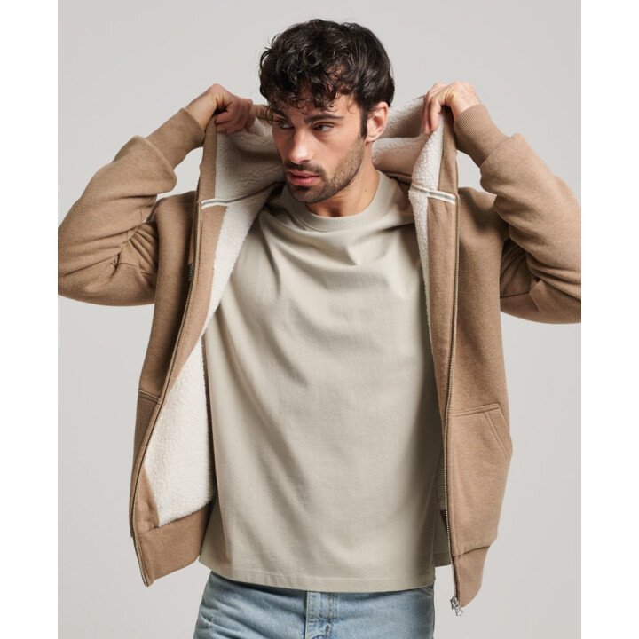 Essential Borg Lined Zip Hood Men afbeelding