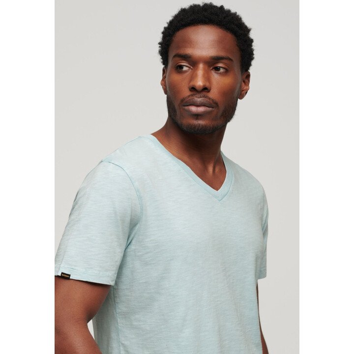 V Neck Slub SS T-Shirt Men afbeelding