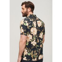 Open Collar Print Linen Shirt afbeelding