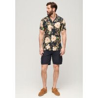 Open Collar Print Linen Shirt afbeelding