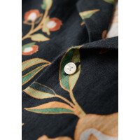 Open Collar Print Linen Shirt afbeelding