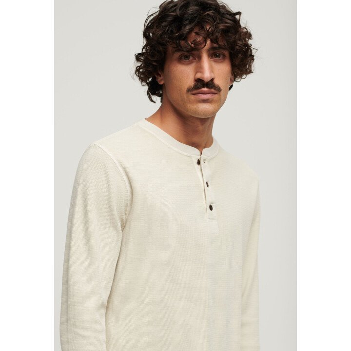 Waffle Long Sleeve Henley Top afbeelding