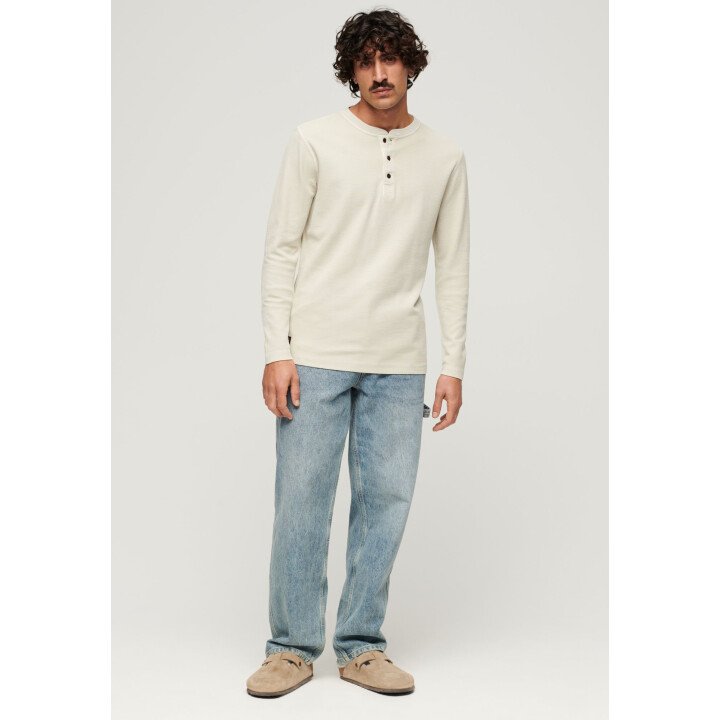 Waffle Long Sleeve Henley Top afbeelding