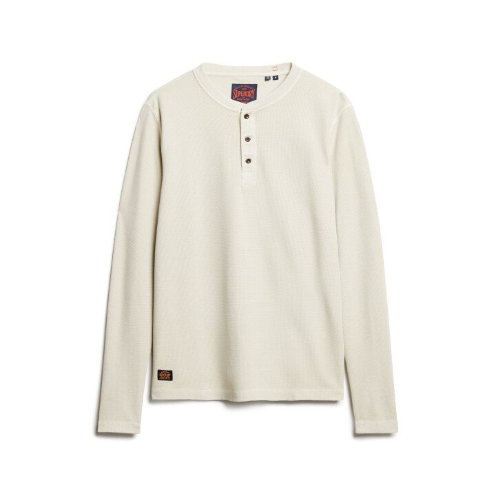 Waffle Long Sleeve Henley Top afbeelding