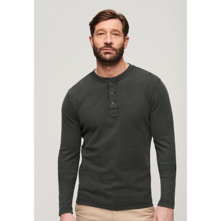 Waffle Long Sleeve Henley Top afbeelding