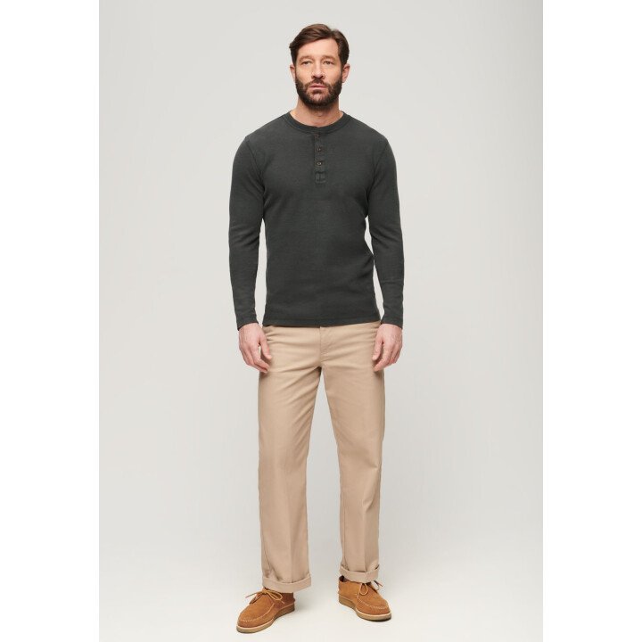 Waffle Long Sleeve Henley Top afbeelding