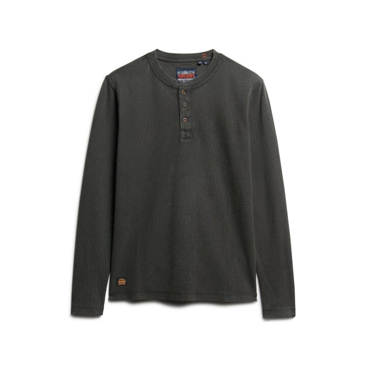Waffle Long Sleeve Henley Top afbeelding