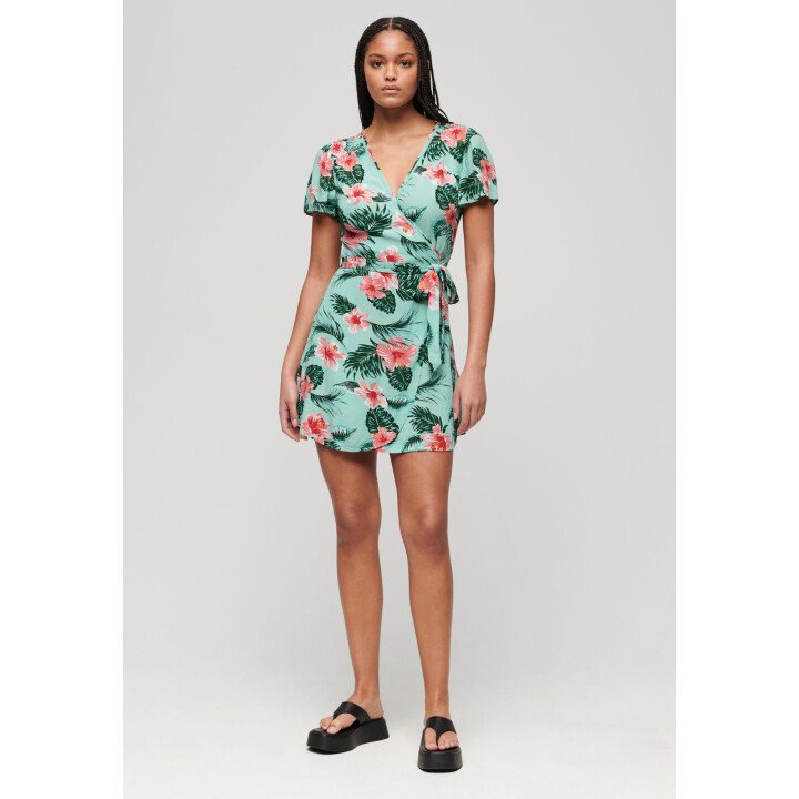 Printed Mini Wrap Dress afbeelding