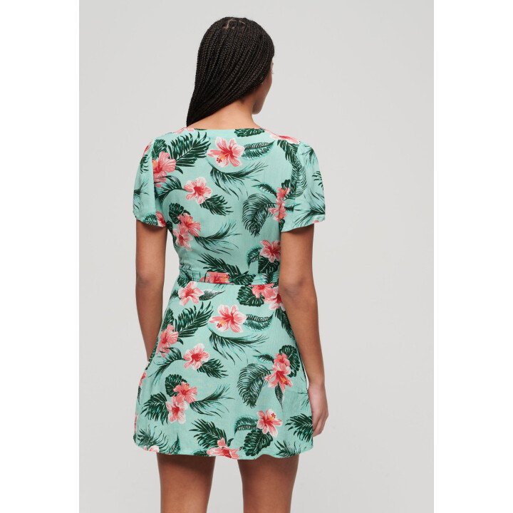 Printed Mini Wrap Dress afbeelding