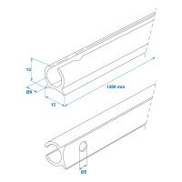 Tentrail 90° Ø9mm x 1.2cm afbeelding